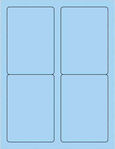 Tape Logic - 5" Long, Pastel Blue Paper Laser Label - For Laser Printers - Exact Tooling