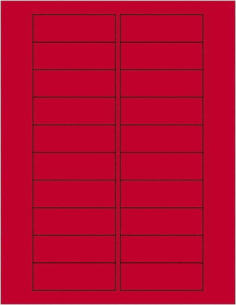 Tape Logic - 3" Long, Fluorescent Red Paper Laser Label - For Laser Printers - Exact Tooling
