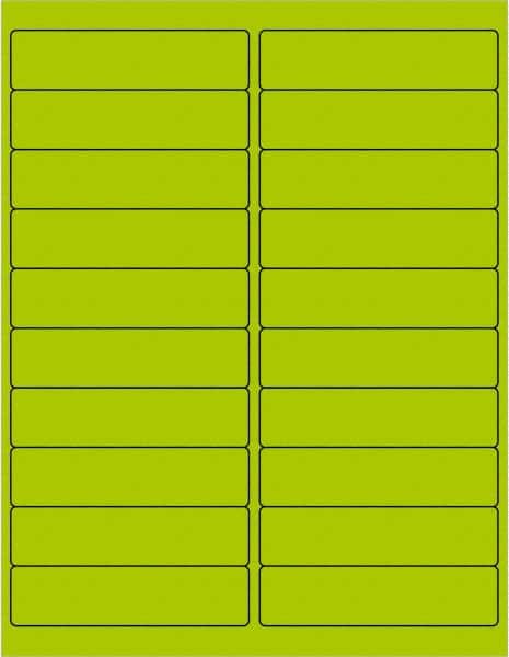 Tape Logic - 4" Long, Fluorescent Green Paper Laser Label - For Laser Printers - Exact Tooling