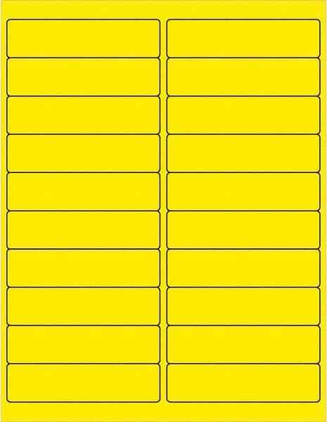 Tape Logic - 4" Long, Fluorescent Yellow Paper Laser Label - For Laser Printers - Exact Tooling