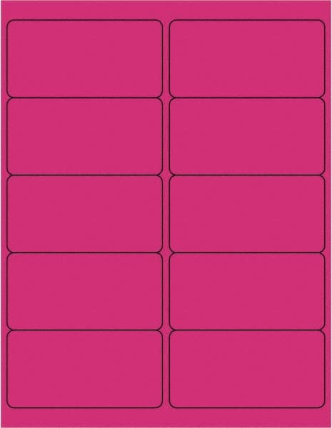 Tape Logic - 4" Long, Fluorescent Pink Paper Laser Label - For Laser Printers - Exact Tooling