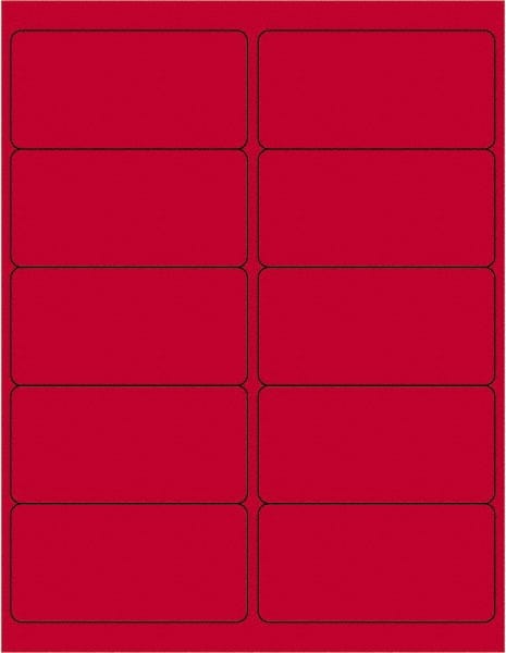 Tape Logic - 4" Long, Fluorescent Red Paper Laser Label - For Laser Printers - Exact Tooling