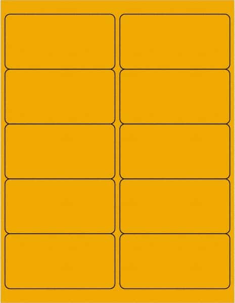 Tape Logic - 4" Long, Fluorescent Orange Paper Laser Label - For Laser Printers - Exact Tooling