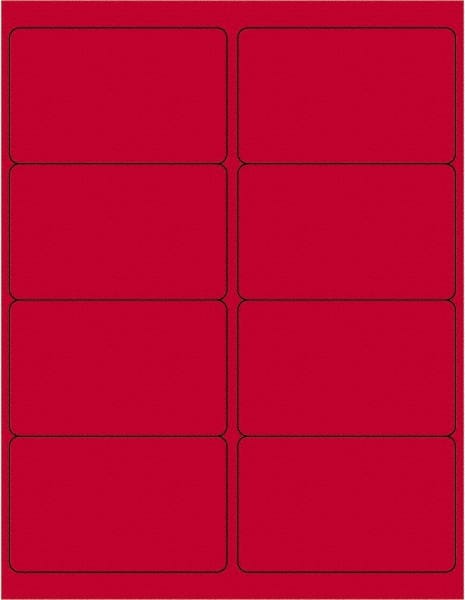 Tape Logic - 4" Long, Fluorescent Red Paper Laser Label - For Laser Printers - Exact Tooling