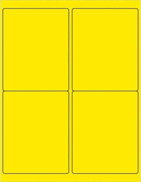 Tape Logic - 5" Long, Fluorescent Yellow Paper Laser Label - For Laser Printers - Exact Tooling