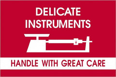 Tape Logic - 3" Long, Red/White Paper Shipping Label - For Multi-Use - Exact Tooling