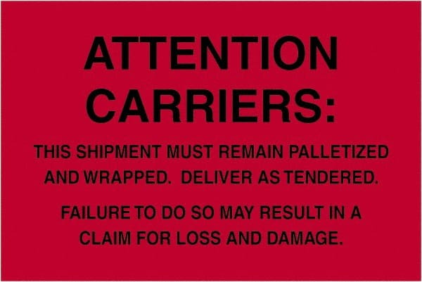 Tape Logic - 6" Long, Fluorescent Red Paper Shipping Label - For Multi-Use - Exact Tooling