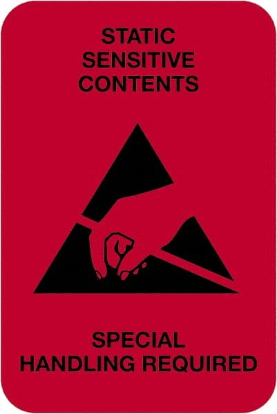 Tape Logic - 3" Long, Fluorescent Red Paper Shipping Label - For Multi-Use - Exact Tooling