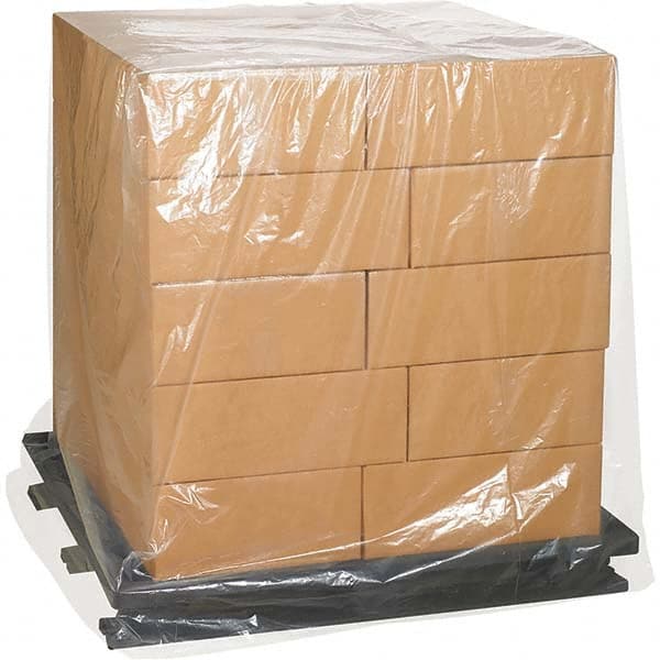 Made in USA - 48" Long x 52" Wide x 88" High Pallet Cover - Clear, Case, 50 Piece - Exact Tooling