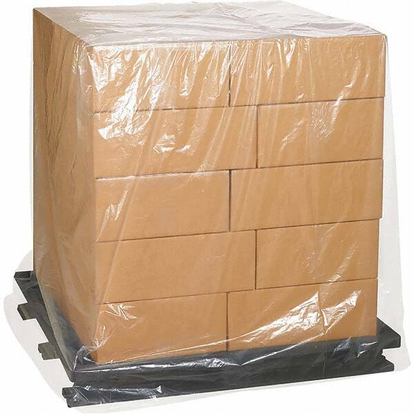 Made in USA - 42" Long x 48" Wide x 48" High Pallet Cover - Clear, Case, 75 Piece - Exact Tooling