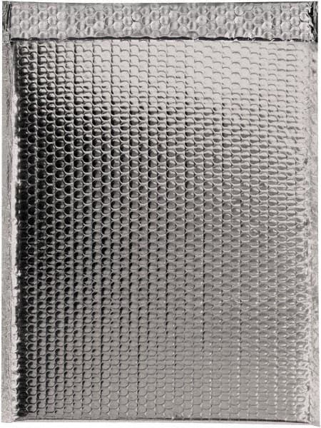 Made in USA - 17-1/2" Long x 13" Wide Peel-Off Self-Seal Bubble Mailer - Silver - Exact Tooling