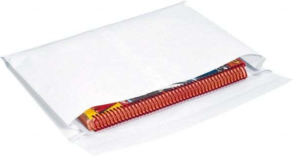 Made in USA - 15" Long x 10" Wide Peel-Off Self-Seal Expandable Envelope - White - Exact Tooling