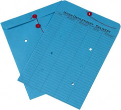 Made in USA - 13" Long x 10" Wide Draw String Inter-Department Envelope - Blue - Exact Tooling