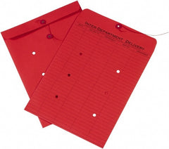 Made in USA - 13" Long x 10" Wide Draw String Inter-Department Envelope - Red - Exact Tooling