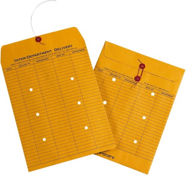 Made in USA - 13" Long x 10" Wide Draw String Inter-Department Envelope - Kraft - Exact Tooling
