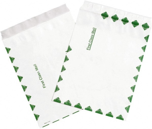 Dupont - 12" Long x 9" Wide Peel-Off Self-Seal Tyvek Flat Catalog Envelopes - White/Green - Exact Tooling