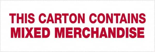 Tape Logic - 3" x 110 Yd Red & White Acrylic Adhesive Packaging Tape - Polypropylene Film Backing, 2.2 mil Thick, 21.4 Lb Tensile Strength - Exact Tooling