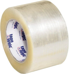 Tape Logic - 3" x 110 Yd Clear Hot Melt Adhesive Packaging Tape - Polypropylene Film Backing, 2.5 mil Thick, 36 Lb Tensile Strength - Exact Tooling