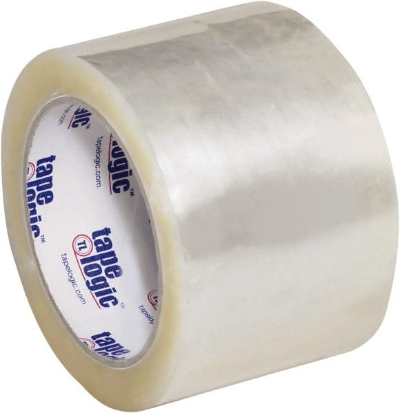 Tape Logic - 3" x 55 Yd Clear Hot Melt Adhesive Packaging Tape - Polypropylene Film Backing, 3 mil Thick, 45 Lb Tensile Strength - Exact Tooling