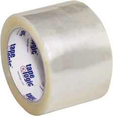 Tape Logic - 3" x 55 Yd Clear Hot Melt Adhesive Packaging Tape - Polypropylene Film Backing, 3 mil Thick, 45 Lb Tensile Strength - Exact Tooling