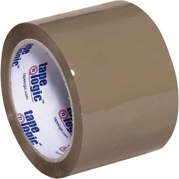 Tape Logic - 3" x 110 Yd Tan Acrylic Adhesive Packaging Tape - Polypropylene Film Backing, 2.6 mil Thick, 24.7 Lb Tensile Strength - Exact Tooling