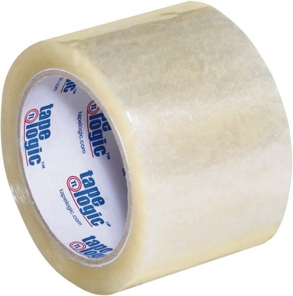 Tape Logic - 3" x 55 Yd Clear Acrylic Adhesive Packaging Tape - Polypropylene Film Backing, 2.6 mil Thick, 24.7 Lb Tensile Strength - Exact Tooling