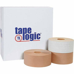 Tape Logic - 3" x 150 Yd Kraft Water Activated Adhesive Packaging Tape - Paper Backing, 5 mil Thick - Exact Tooling