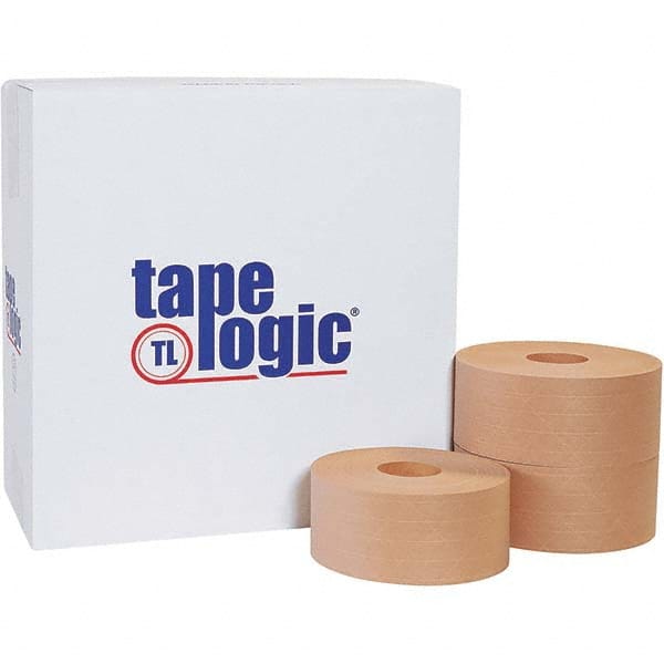 Tape Logic - 70mm x 375' Kraft Water Activated Adhesive Packaging Tape - Paper Backing, 5 mil Thick - Exact Tooling
