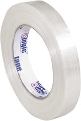 Tape Logic - 3/4" x 60 Yd Clear Hot Melt Adhesive Strapping Tape - Polypropylene Film Backing, 5.1 mil Thick, 275 Lb Tensile Strength - Exact Tooling