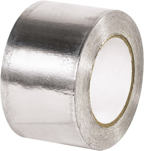 Made in USA - 3" x 60 Yds Silver Foil Tape - 5 mil, Acrylic Adhesive, Aluminum Foil Backing - Exact Tooling