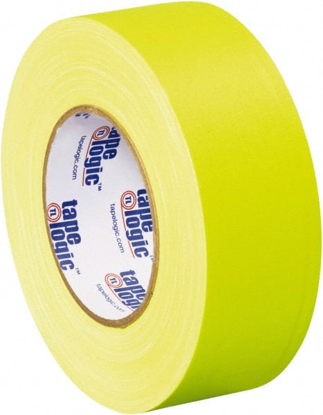 Tape Logic - 2" x 50 Yds Fluorescent Yellow Gaffers Tape - 11 mil, Rubber Adhesive - Exact Tooling