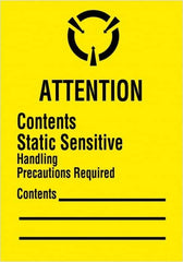 Tape Logic - 2-1/2" Long, Black & Yellow Paper Shipping Label - For Multi-Use - Exact Tooling