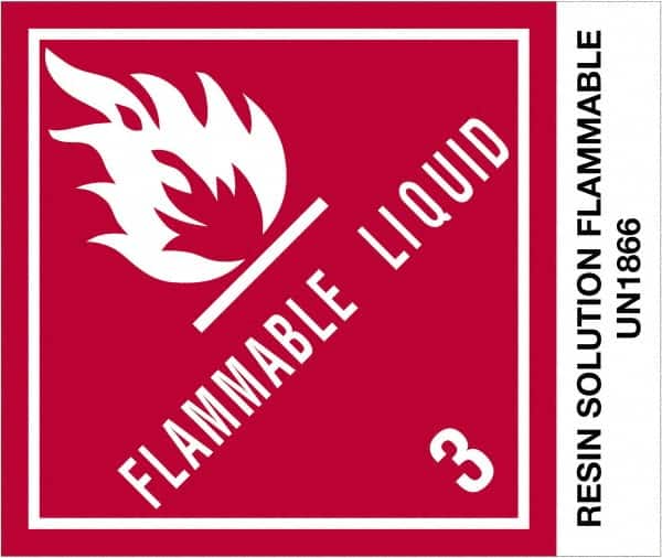 Tape Logic - 4-3/4" Long, Red, Black on White Paper D.O.T. Labels - For Multi-Use - Exact Tooling