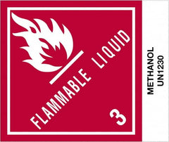 Tape Logic - 4-3/4" Long, Red, Black on White Paper D.O.T. Labels - For Multi-Use - Exact Tooling