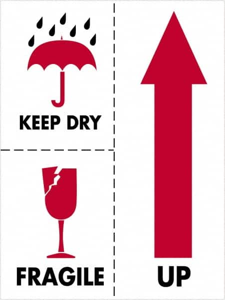 Tape Logic - 4" Long, Red, Black on White Paper Shipping Label - For Multi-Use - Exact Tooling