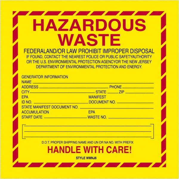 Tape Logic - 6" Long, Yellow/Red/Black/Gray Vinyl D.O.T. Labels - For Multi-Use - Exact Tooling