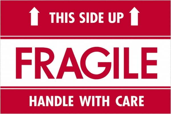 Tape Logic - 3" Long, Red/White Paper Shipping Label - For Multi-Use - Exact Tooling