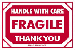 Tape Logic - 3" Long, Red/White Paper Shipping Label - For Multi-Use - Exact Tooling