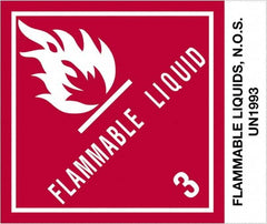 Tape Logic - 4-3/4" Long, Red, Black on White Paper D.O.T. Labels - For Multi-Use - Exact Tooling