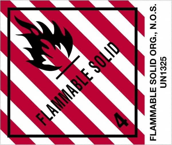 Tape Logic - 4-3/4" Long, Red, Black on White Paper D.O.T. Labels - For Multi-Use - Exact Tooling