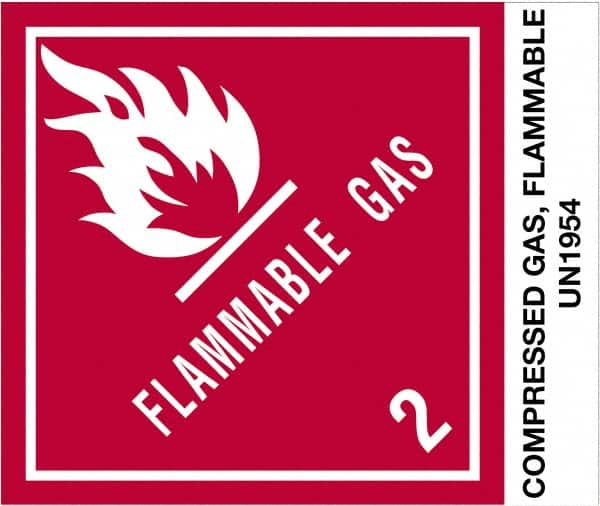 Tape Logic - 4-3/4" Long, Red, Black on White Paper D.O.T. Labels - For Multi-Use - Exact Tooling