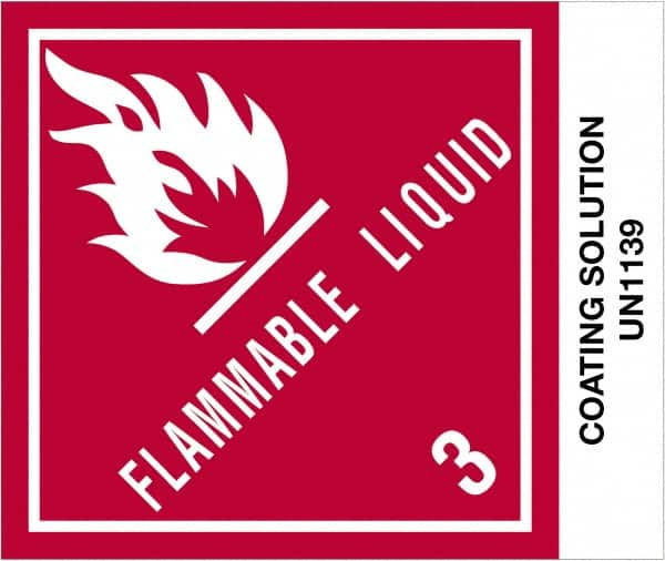 Tape Logic - 4-3/4" Long, Red, Black on White Paper D.O.T. Labels - For Multi-Use - Exact Tooling