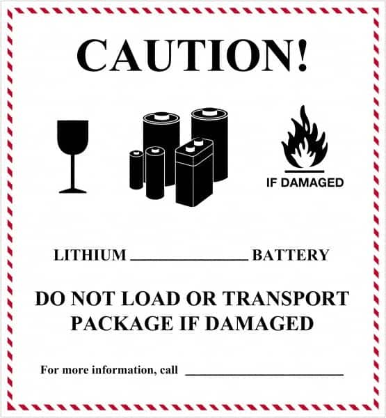 Tape Logic - 4-5/8" Long, Red, Black on White Paper D.O.T. Labels - For Multi-Use - Exact Tooling