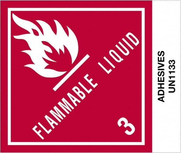 Tape Logic - 4-3/4" Long, Red, Black on White Paper D.O.T. Labels - For Multi-Use - Exact Tooling