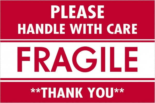 Tape Logic - 3" Long, Red/White Paper Shipping Label - For Multi-Use - Exact Tooling