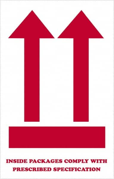 Tape Logic - 8" Long, Red/White Paper Shipping Label - For Multi-Use - Exact Tooling