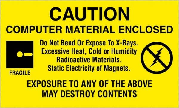 Tape Logic - 5" Long, Black & Yellow Paper Shipping Label - For Multi-Use - Exact Tooling