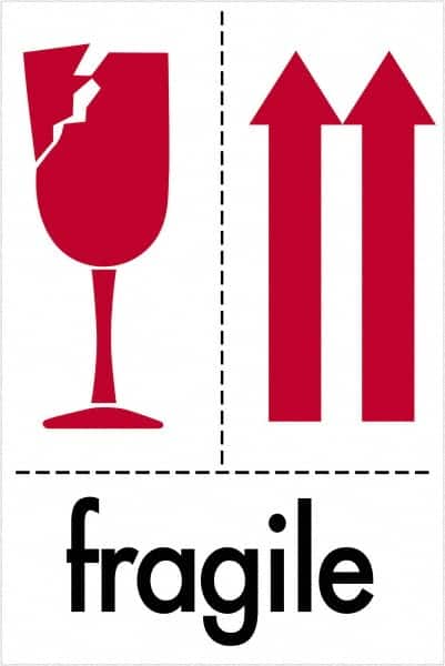 Tape Logic - 6" Long, Red, Black on White Paper Shipping Label - For Multi-Use - Exact Tooling