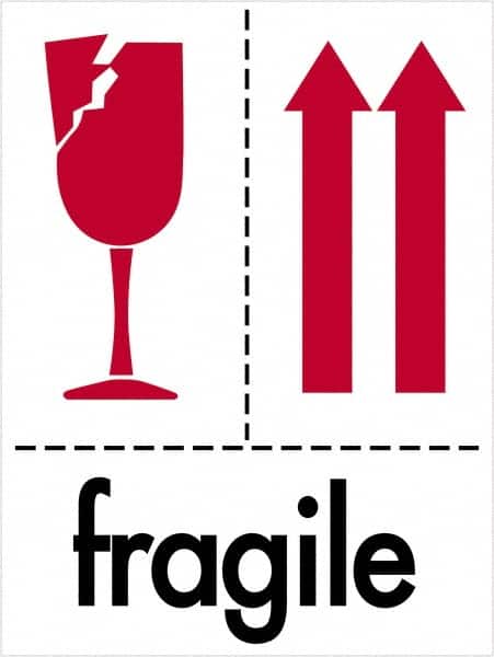 Tape Logic - 4" Long, Red, Black on White Paper Shipping Label - For Multi-Use - Exact Tooling