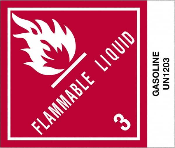 Tape Logic - 4-3/4" Long, Red, Black on White Paper D.O.T. Labels - For Multi-Use - Exact Tooling